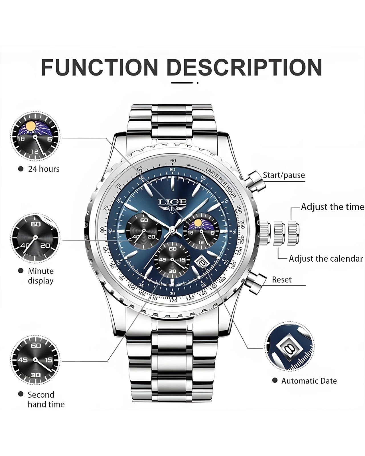 LIGE New Men's Watches